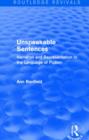 Unspeakable Sentences (Routledge Revivals) : Narration and Representation in the Language of Fiction - Book