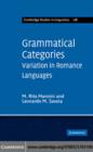 Grammatical Categories : Variation in Romance Languages - eBook