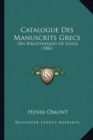 CATALOGUES DES MANUSCRITS GRECS. - Book