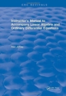 Instructors Manual to Accompany Linear Algebra and Ordinary Differential Equations - Book