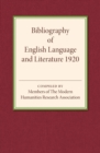 Bibliography of English Language and Literature 1920 - Book