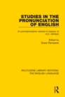Studies in the Pronunciation of English : A Commemorative Volume in Honour of A.C. Gimson - eBook