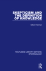 Skepticism and the Definition of Knowledge - eBook