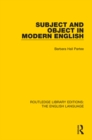 Subject and Object in Modern English - eBook