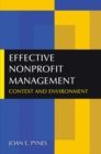 Effective Nonprofit Management : Context and Environment - eBook