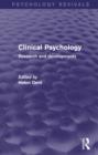 Clinical Psychology : Research and Developments - eBook