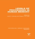 Levels of Processing in Human Memory (PLE: Memory) - eBook