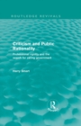Criticism and Public Rationality (Routledge Revivals) : Proffesional Rigidity and the Search for Caring Government - eBook