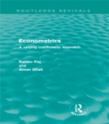 Econometrics (Routledge Revivals) : A Varying Coefficients Approach - eBook