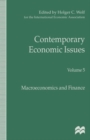 Contemporary Economic Issues : Macroeconomics and Finance - Book