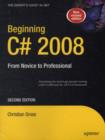 Beginning C# 2008 : From Novice to Professional - eBook