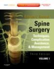 Spine Surgery : Techniques, Complication Avoidance and Management - Book