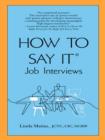 How to Say It Job Interviews - eBook