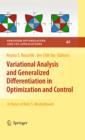 Variational Analysis and Generalized Differentiation in Optimization and Control : In Honor of Boris S. Mordukhovich - eBook
