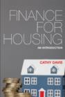 Finance for Housing : An Introduction - Book