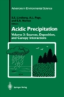Acidic Precipitation : Sources, Deposition, and Canopy Interactions - eBook