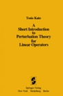 A Short Introduction to Perturbation Theory for Linear Operators - eBook