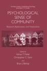 Psychological Sense of Community : Research, Applications, and Implications - eBook