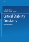 Critical Stability Constants : First Supplement - eBook