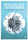 Analyzing Text and Discourse : Eight Approaches for the Social Sciences - Book