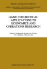Game Theoretical Applications to Economics and Operations Research - eBook