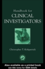 Handbook for Clinical Investigators - eBook