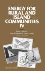 Energy for Rural and Island Communities : Proceedings of the Fourth International Conference Held at Inverness, Scotland, 16-19 September 1985 - eBook
