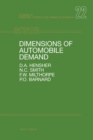 Dimensions of Automobile Demand : A Longitudinal Study of Household Automobile Ownership and Use - eBook