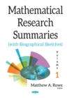 Mathematical Research Summaries (with Biographical Sketches). Volume 1 - eBook