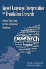 Signed Language Interpretation and Translation Research - Book