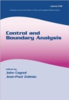 Control and Boundary Analysis - Book