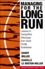 Managing for the Long Run : Lessons in Competitive Advantage from Great Family Businesses - Book