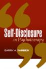 Self-Disclosure in Psychotherapy - Book