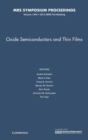 Oxide Semiconductors and Thin Films: Volume 1494 - Book
