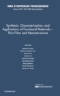 Synthesis, Characterization, and Applications of Functional Materials - Thin Films and Nanostructures: Volume 1675 - Book