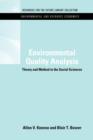 Environmental Quality Analysis : Theory & Method in the Social Sciences - Book