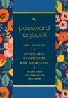 Password  Logbook (Hip Floral) : Keep Track of Usernames, Passwords, Web Addresses in One Easy and Organized Location - Book