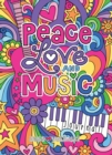 Notebook Doodles Peace Love and Music Guided Journal - Book