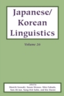Japanese/Korean Linguistics, Vol. 26 - Book