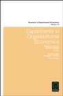 Experiments in Organizational Economics - Book