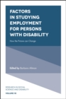 Factors in Studying Employment for Persons with Disability : How the Picture can Change - Book
