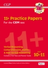 11+ CEM Practice Papers: Ages 10-11 - Pack 1 (with Parents' Guide & Online Edition): for the 2024 exams - Book