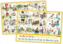 Jolly Phonics Letter sound Wall Charts : In Print Letters (British English edition) - Book