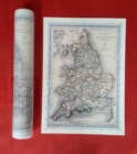 Railway Map of England and Wales 1852 - Old Map Supplied Rolled in a Clear Two Part Presentation Tube - Print Size 45cm x 32cm - Book