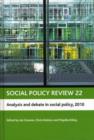 Social policy review 22 : Analysis and debate in social policy, 2010 - Book