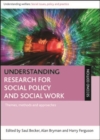 Understanding Research for Social Policy and Social Work : Themes, Methods and Approaches - Book