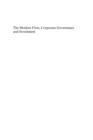 Modern Firm, Corporate Governance and Investment - eBook