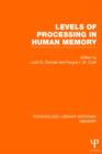 Levels of Processing in Human Memory (PLE: Memory) - Book