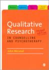 Qualitative Research in Counselling and Psychotherapy - Book