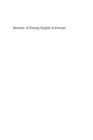 Security of Energy Supply in Europe : Natural Gas, Nuclear and Hydrogen - eBook